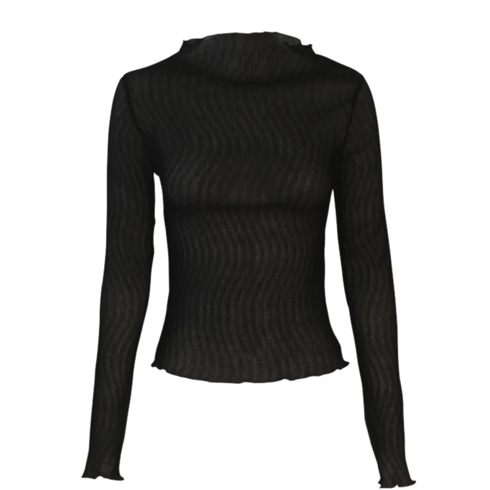 SNDYS MARSEILLES SHEER TOP - BLACK